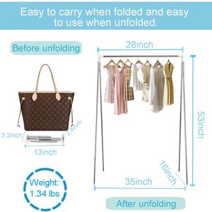 Portable Travel Garment Rack Folding Clothes Rack for Dance,Travel,Camping, Drying, Indoor,Outdoor a Collapsible Clothing Rack - Product Image 4