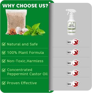 Bolsitas Repelentes de Plagas, Paquete de 10, Aceite de Menta para Ratones, Roedores, Ardillas, Interior/Exterior, Natural, Seguro para Mascotas, Reemplazo de Trampas - Product Image 6
