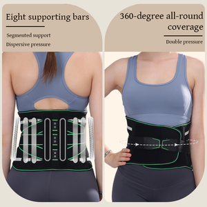 Ceinture lombaire noire de haute qualité offrant huit points de soutien, réglable et durable, pour hommes et femmes - Product Image 4