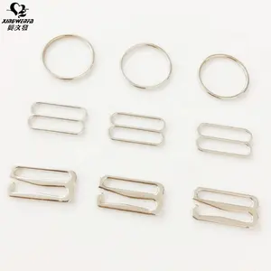 SGS Eco friendly quality bra buckle 20mm Eco friendly nickle free silver zinc alloy bra strap adjuster ring slider and hook