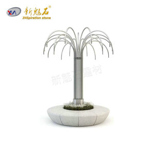 Nuevos Materiales de Construcción de Piedra, Jardinera de Hormigón UHPC XMS006, Jardinera para Exteriores con Iluminación - Product Image 2