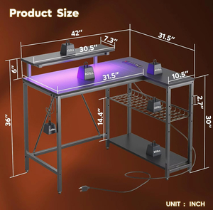 Nhà Máy Tùy Chỉnh Có Thể Điều Chỉnh L Hình Máy Tính Gamer Bàn Có Thể Đảo Ngược Kệ Góc Sợi Carbon Màu Đen Chơi Game Bảng - Product Image 4