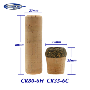 Poignées fendues en liège pur 3A avec encoche <span class=keywords><strong>pour</strong></span> flange <span class=keywords><strong>pour</strong></span> canne à <span class=keywords><strong>pêche</strong></span> sur glace, composant de poignée de canne en liège caoutchouté DIY - Product Image 3