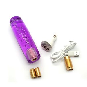 หัวเกียร์คริสตัลเรืองแสง LED แบบมีฟองอากาศ, หัวเกียร์ธรรมดาแบบชาร์จ USB ได้ ใช้ได้กับรถทั่วไป  ทำจากทองเหลือง CNC  8 สี 7 ขนาด - Product Image 5