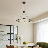 Lustre en cuivre personnalisé pour hôtel, avec gouttes de cristal, éclairage rond, grande suspension, plafond haut, luxe, linéaire, long, en forme de boule