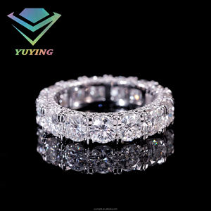 Bague populaire en moissanite Ice Out, bijoux hip-hop, bague en argent sterling 925 pour hommes, bague cubaine en diamant moissanite VVS - Product Image 4