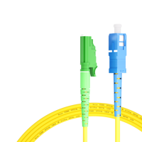 Cable de Fibra Óptica de 1m (3 pies) 1 Fibra E2000 APC Simplex a SC UPC Simplex Monomodo (OS2) Riser (OFNR) 2.0mm con Aislamiento Tensado