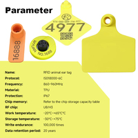 Etiqueta de Oreja RFID UHF de Alta Calidad para Animales, TPU 860-960MHz EM4305 FDX-B HDX para Ganado, Cría de Animales, Nueva
