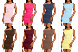 Vestidos Midi Plisados Estilo Francés de Verano para Adultos, Colores Surtidos, Embalaje y Envío al por Mayor Mixto - Product Image 1