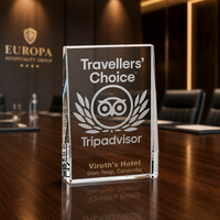 Trophée en cristal personnalisé avec logo gravé, plaque optique K9, cadeau de reconnaissance d'entreprise en gros pour cérémonie événementielle