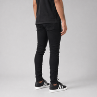 SOONREE Jeans pour hommes, coupe skinny, denim noir extensible, jean slim pour hommes, pantalon pour hommes, streetwear Y2K