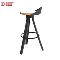 Chaise de cuisine moderne noire, tabouret de bar, chaise haute, meubles DHF Chine