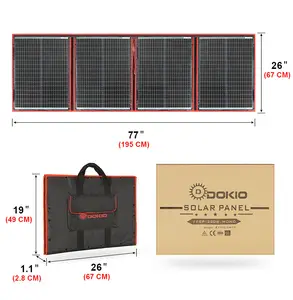 EU STOCK DOKIO 220W 휴대용 태양 전지 패널 12V 태양 전지 가정/자동차/보트 접이식 태양 전지 패널