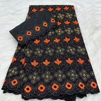 Tissu brodé en coton africain/suisse multicolore multicolore à motifs légers Rhinestone Dress/Curtain Clothing Set Rib Style