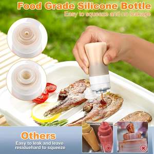 Botellas para apretar condimentos para salsas, contenedor <span class=keywords><strong>de</strong></span> aderezo para ensaladas a prueba <span class=keywords><strong>de</strong></span> fugas para llevar, botellas pequeñas <span class=keywords><strong>de</strong></span> silicona para apretar con cepillo - Product Image 6