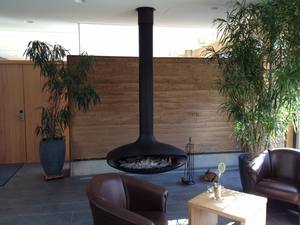 Cheminée suspendue sans <span class=keywords><strong>gaz</strong></span> ni électricité, installation murale, traitement de surface noir mat - Product Image 3