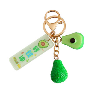 Porte-clés créatif en forme <span class=keywords><strong>de</strong></span> fruit, breloque <span class=keywords><strong>de</strong></span> sac « Good Things Happen » en forme <span class=keywords><strong>de</strong></span> kaki, cadeau <span class=keywords><strong>de</strong></span> porte-clés personnalisé pour couple - Product Image 1