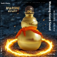 900ml Black Myth Gourd Tasse à eau en acier inoxydable Populaire Big Wukong Gourd Bouilloire avec bouchon pour contenir de l'eau chaude