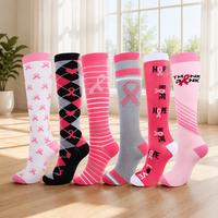 Chaussettes Jacquard Personnalisées de Haute Qualité pour Femme, Motif Mignon, Chaussettes de Compression Infirmière 20-30 mmHg pour Femmes et Filles, Hauteur Genou