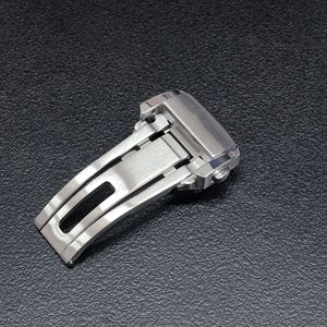 Vente directe d'usine de luxe 18mm argent poli en acier inoxydable brossé fermoir pliant pour bracelet en cuir en caoutchouc <span class=keywords><strong>boucle</strong></span> de bracelet de <span class=keywords><strong>montre</strong></span> - Product Image 3