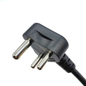 India Home Appliance 6A Cable de alimentación de CA con enchufe de 3 clavijas Cables de alimentación de alto <span class=keywords><strong>amperaje</strong></span> y cables de extensión - Product Image 3