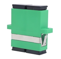 Coupleur optique monomode SC APC duplex monobloc avec bride vert