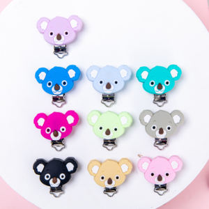 <span class=keywords><strong>Chupete</strong></span> de silicona con forma de Koala de Metal, Clips de soporte, <span class=keywords><strong>chupete</strong></span> de bebé con pezón de silicona - Product Image 2