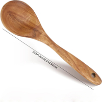 Cuisine Restaurant Gadgets Vaisselle Louche à soupe en bois Servir Cuillère de table à long manche Cuillère à fente
