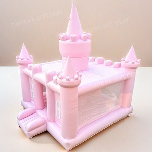Château gonflable princesse 10 pieds 13 pieds rose portable avec toboggan et kits de réparation pour <span class=keywords><strong>location</strong></span> de fête ou maison de rebond pour amusement - Product Image 2