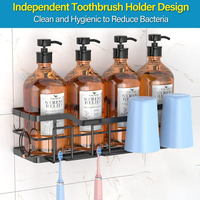 Corncer Shelf Panier de Douche en Acier Inoxydable, Organisateur de Salle de Bain, Étagère de Rangement pour Brosse à Dents Électrique