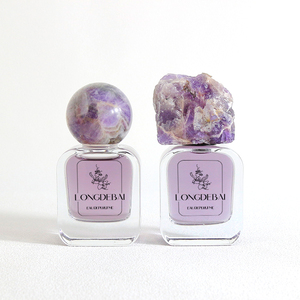 Cosmetic Luxury Crimp Rectangle Clear Lady's <b>Perfume</b> Glass <b>Bottle</b> Empty 50ml 100ml Glass <b>Perfume</b> <b>Bottle</b> With Jade Lid - Product Image 3