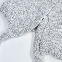 Bonnet tricoté en mélange de laine chaud d'hiver avec oreilles de chat, doux et moelleux, avec liens, pour femmes et filles, vente en gros