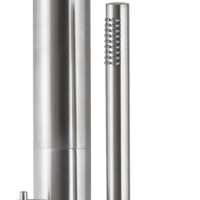 Douche extérieure autoportante en acier inoxydable brossé 304 ou 316 pour jardin, plage ou piscine, avec fonction pluie