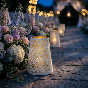 Support de bougie votive en fer blanc fait main, élégant, sans plomb, durable, avec découpe personnalisée pour la maison, les restaurants et les événements de mariage - Vente en gros - Product Image 3