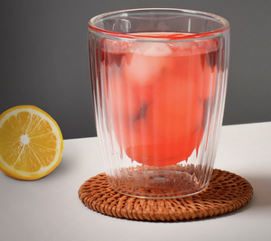 Taza de Café de Vidrio de Doble Pared al por Mayor de Fábrica, Vidrio de Borosilicato Alto con Sensación de Opacidad y Franja Exterior para Beber Café y Té - Product Image 5