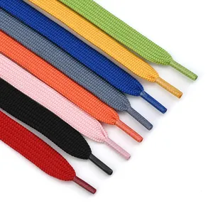 Multicolores Spot supply Flat Polyester coton Hoodies Drawstring fashion Transparent plastic tip flat drawcord shoelace cord