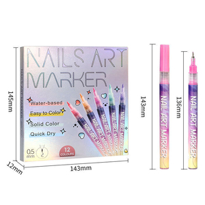 ชุดปากกาเพ้นท์เล็บ 12 สี หัวคู่ ลบได้ด้วยลม ขนาด 0.5-5 มม. ปากกาเพ้นท์ผ้า ปากกาเพ้นท์เล็บอะคริลิคแห้งเร็ว 3 มิติ สำหรับงาน DIY - Product Image 5