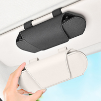 Élégant support de lunettes de soleil à visière, étui magnétique en daim pour lunettes de voiture, pochette adaptée aux modèles BMW, Toyota, Honda, Lexus, Tesla