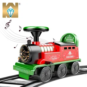 KUNYANG Navidad multi estilo de plástico extraíble interior de gran tamaño Retro Juguetes ranura pista niño conducir niños paseo en tren eléctrico