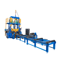 Ligne de production d'acier profilé en H, machine intégrée 3-en-1 pour l'assemblage automatique, le soudage, le redressement et la découpe des métaux