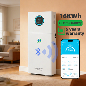 แบตเตอรี่เก็บพลังงานภายในบ้าน 16kWh 51.2V 314Ah ระบบแบบ All-in-One ที่สามารถวางซ้อนกันได้ หน้าจอสัมผัส LCD 6000 รอบการใช้งาน CAN - Product Image 3