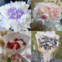 50Pcs Bunga Sabun Daisy Buatan dalam Kotak Hadiah Grosir untuk Ulang Tahun, Hari Valentine, Pernikahan, Ulang Tahun Ibu