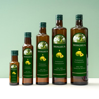 Botellas Redondas de Vidrio Ámbar Vacías para Aceite de Oliva, de Grado Alimenticio, Personalizadas, de 100 ml, 250 ml, 500 ml, 750 ml y 1000 ml, con Tapa de Plástico, al por Mayor