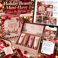 Coffret Cadeau Crème Mains Marque Blanche – Cadeaux de Noël pour Elle – Hydratant et Éclaircissant – Coffret Soin des Mains pour Femme