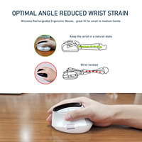 Souris verticale ergonomique Double Mode souris sans fil Retour en un clic Rechargeable Led Display Mouse pour PC Portable Home Office