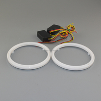 Accessoires de lumière automobile, phares blancs + jaunes, double couleur, cercle complet de 100 mm, anneaux halo LED pour voiture