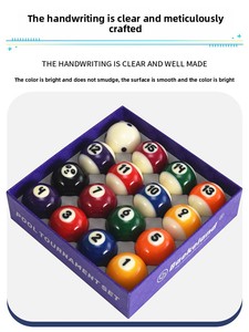 <span class=keywords><strong>Bolas</strong></span> de <span class=keywords><strong>Billar</strong></span> de Resina Negras Premium de 57.2mm, Diseño Numerado, Caja de Aluminio, para Juego en Interiores, Club o Casa, Pedido al por Mayor, Personalizables - Product Image 3
