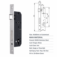 Serrure de porte à mortaise en acier inoxydable 304, norme européenne, vente en gros fabricant, 4585 3 nickelé noir, qualité ANSI Grade 2, garantie 5 ans