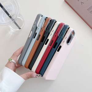 Étui de téléphone en TPU à motif litchi fin et élégant, avec objectif électro-plaqué pour <span class=keywords><strong>iPhone</strong></span> 14 13 Pro Max Samsung S24 Ultra Vivo IQOO 13 Oppo Reno - Product Image 5