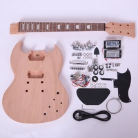 TC SG-021 DIY Electric Guitar Kit 6-String Mahogany Body & Neck Rosewood Fingerboard H-H Pickups Professional & Travel Use